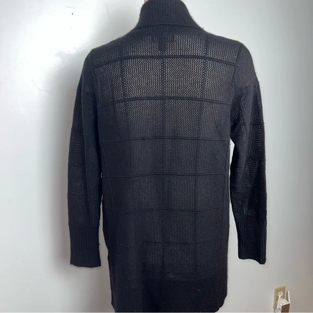 Charter Club Cashmere Knit Open Front Long Sleeve Cardigan Black Women’s Medium